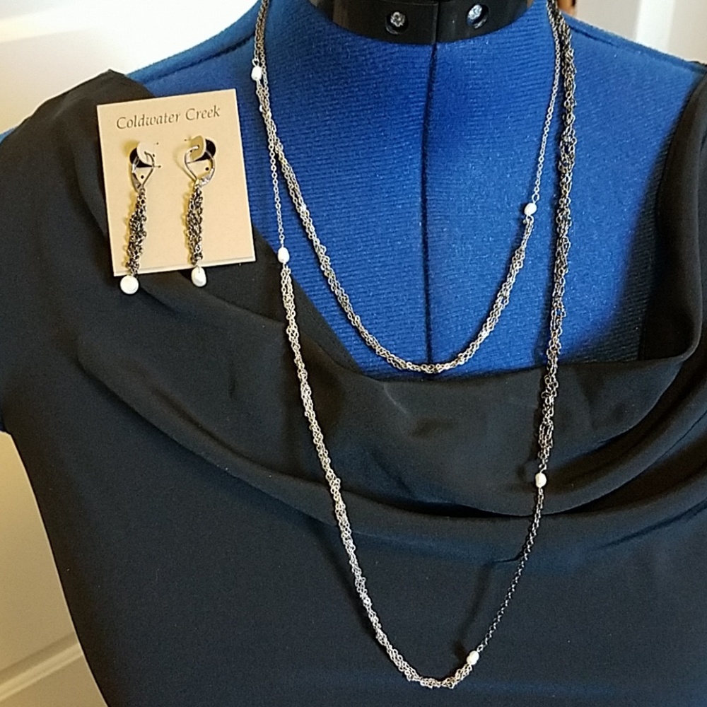 CWC delicate silver and pearl set - Picture 4 of 5